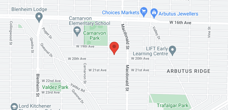 map of 2871 W 20TH AVENUE